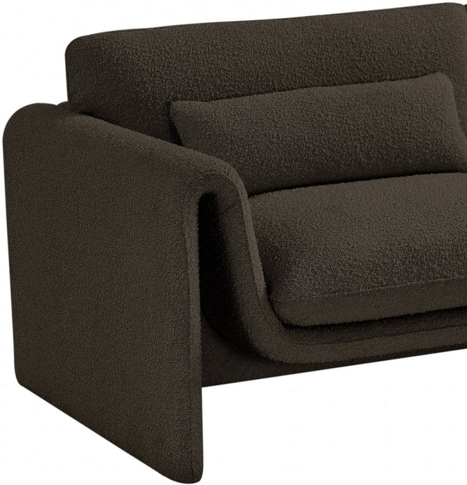 Brown Stylus Boucle Fabric Chair - 198Brown-C - Vega Furniture