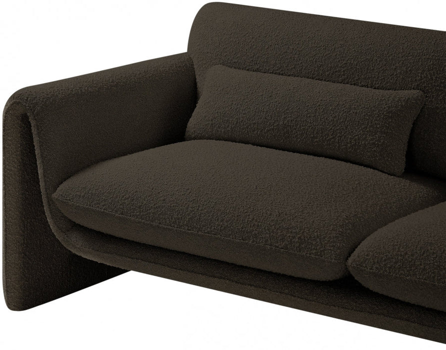 Brown Stylus Boucle Fabric Loveseat - 198Brown-L - Vega Furniture