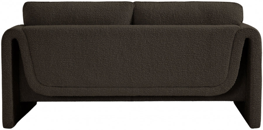 Brown Stylus Boucle Fabric Loveseat - 198Brown-L - Vega Furniture