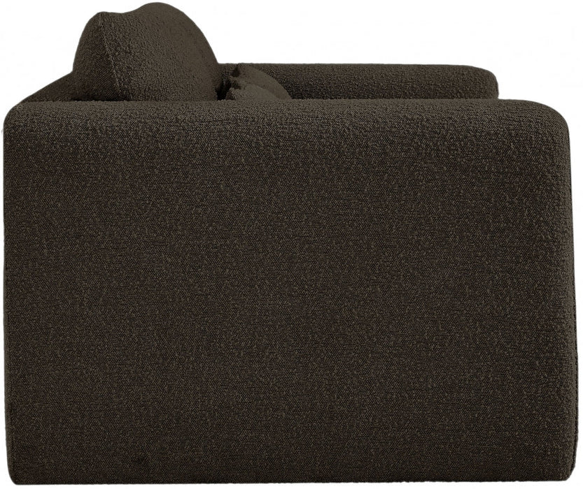 Brown Stylus Boucle Fabric Loveseat - 198Brown-L - Vega Furniture