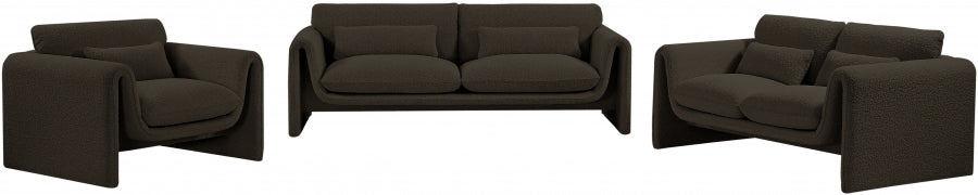 Brown Stylus Boucle Fabric Sofa - 198Brown-S - Vega Furniture