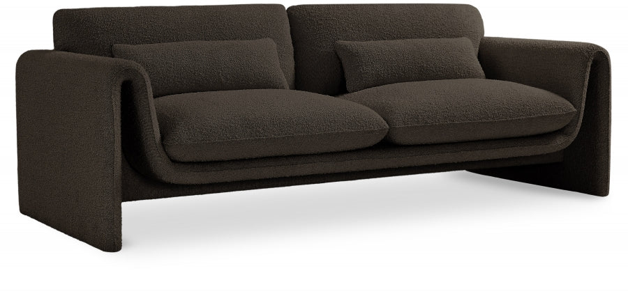 Brown Stylus Boucle Fabric Sofa - 198Brown-S - Vega Furniture