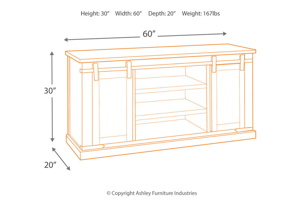 Budmore Rustic Brown 60" TV Stand - W562-48 - Vega Furniture