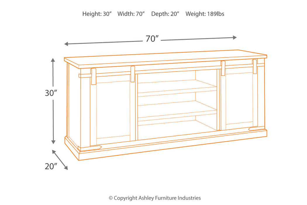 Budmore Rustic Brown 70" TV Stand - W562-68 - Vega Furniture