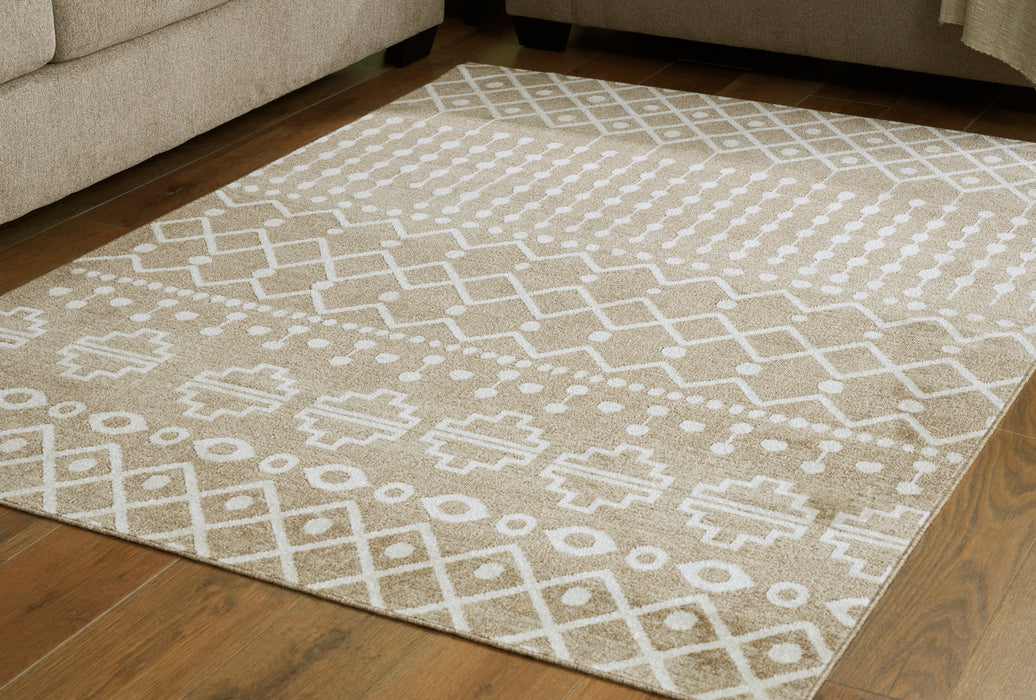 Bunchly Tan/Brown/Cream Medium Rug - R406222 - Vega Furniture