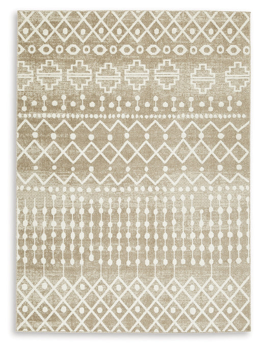 Bunchly Tan/Brown/Cream Medium Rug - R406222 - Vega Furniture