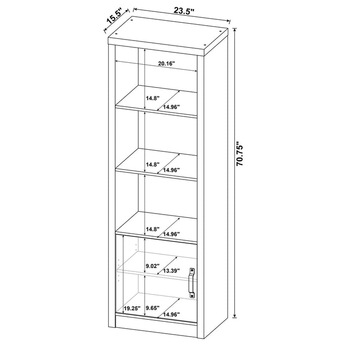 Burke 3-shelf Media Tower With Storage Cabinet Grey Driftwood - 707726 - Vega Furniture