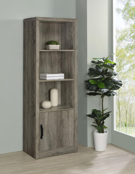 Burke 3-shelf Media Tower With Storage Cabinet Grey Driftwood - 707726 - Vega Furniture