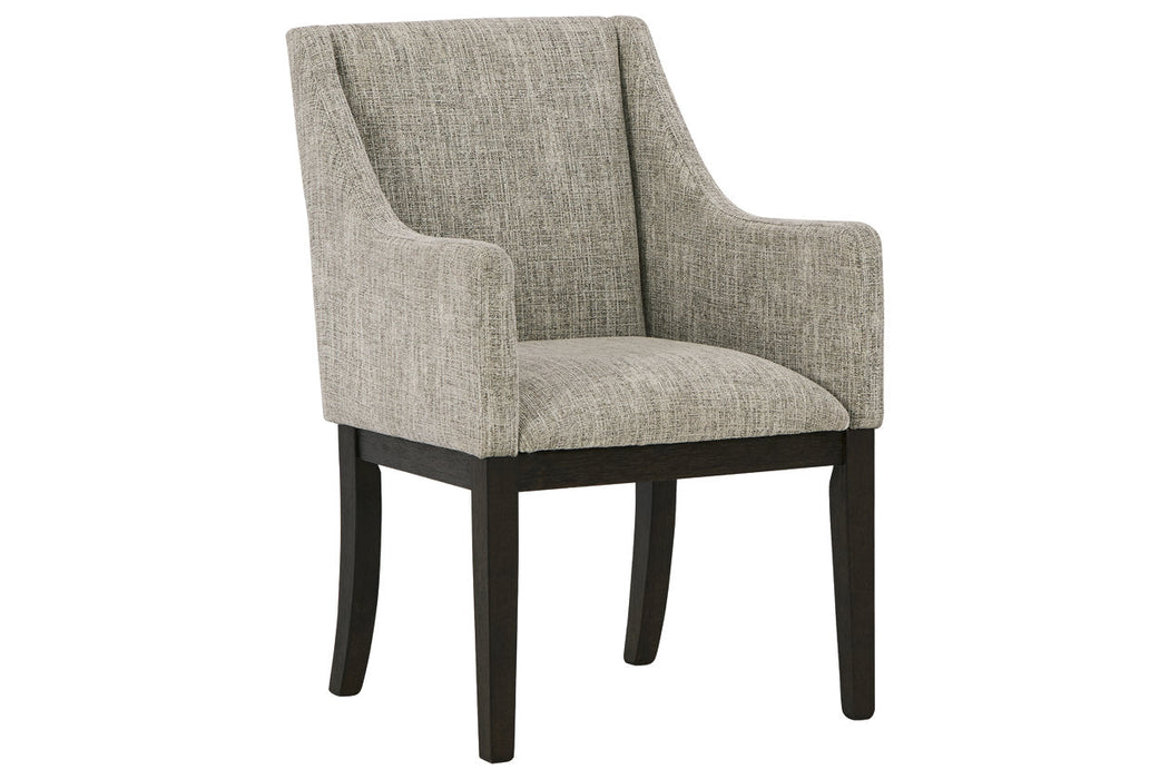 Burkhaus Dark Brown Dining Arm Chair, Set of 2 - D984-01A - Vega Furniture