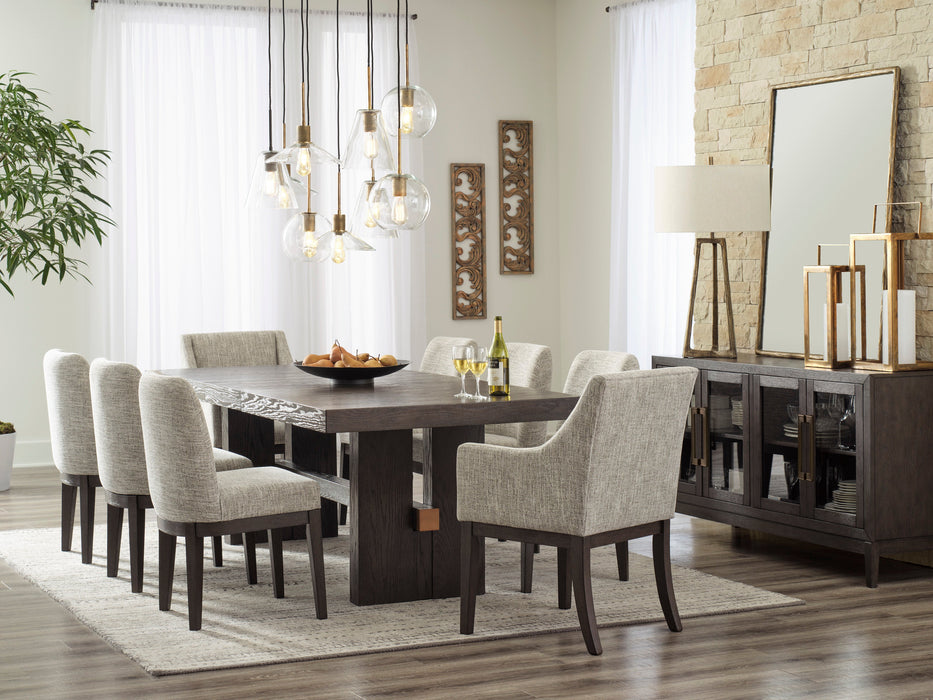 Burkhaus Dark Brown Extendable Dining Set - SET | D984-45 | D984-01(3) - Vega Furniture