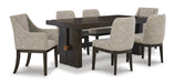 Burkhaus Dark Brown Extendable Dining Set - SET | D984-45 | D984-01(3) - Vega Furniture