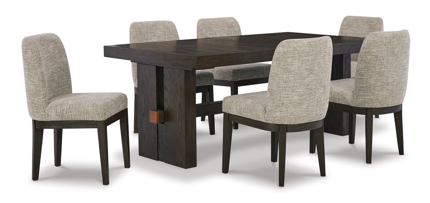 Burkhaus Dark Brown Extendable Dining Set - SET | D984-45 | D984-01(3) - Vega Furniture