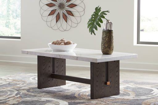 Burkhaus White/Dark Brown Coffee Table - T779-1 - Vega Furniture