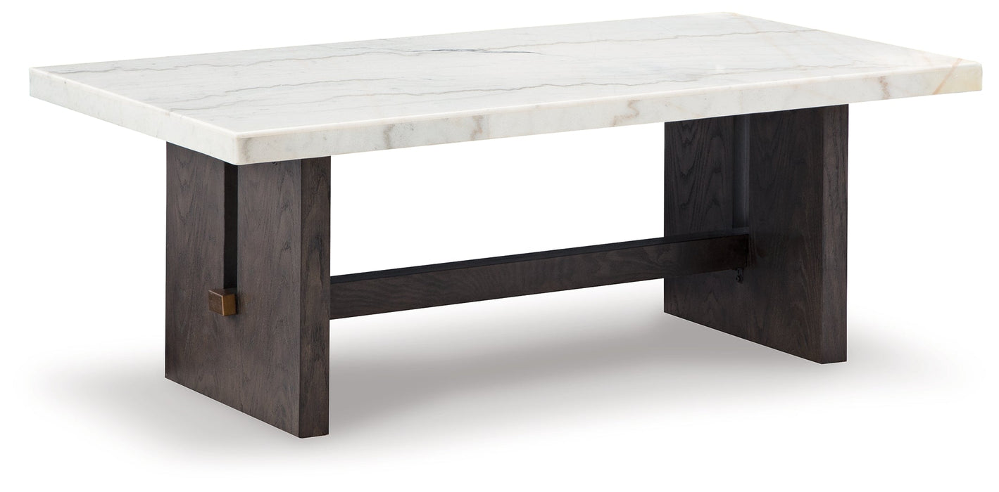 Burkhaus White/Dark Brown Coffee Table - T779-1 - Vega Furniture