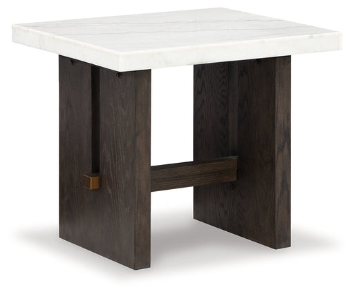 Burkhaus White/Dark Brown End Table - T779-3 - Vega Furniture