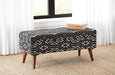 Cababi Black/White Upholstered Storage Bench - 918490 - Vega Furniture