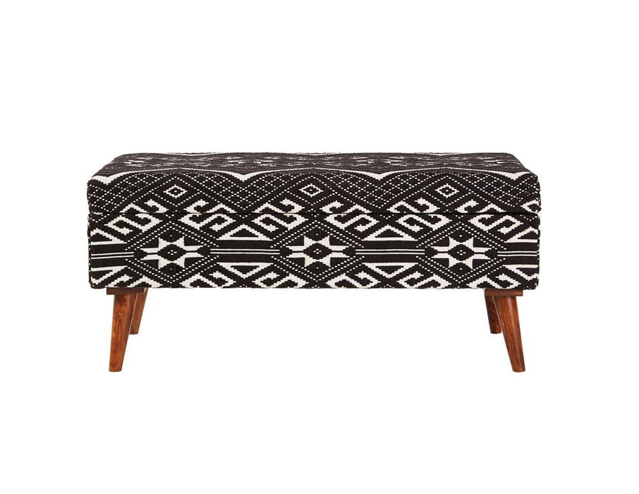 Cababi Black/White Upholstered Storage Bench - 918490 - Vega Furniture