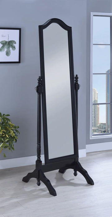 Cabot Black Rectangular Cheval Mirror with Arched Top - 950801 - Vega Furniture
