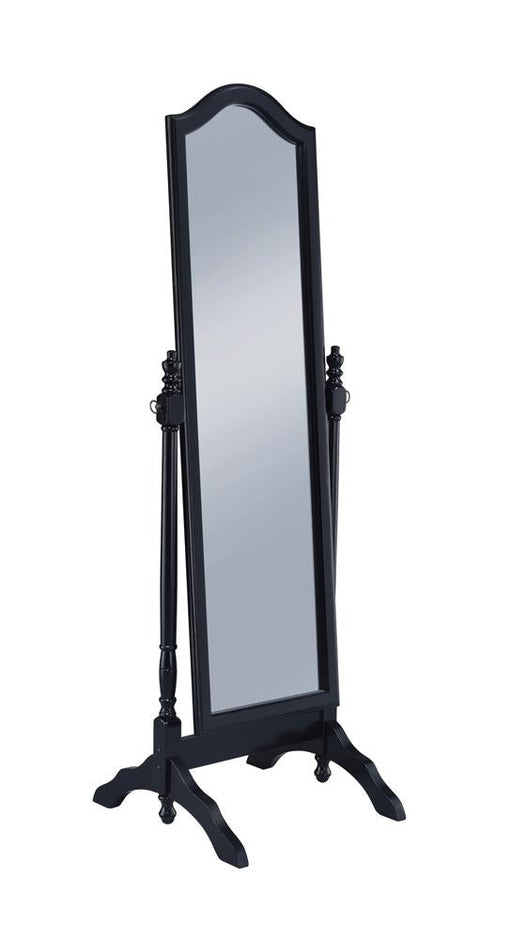 Cabot Black Rectangular Cheval Mirror with Arched Top - 950801 - Vega Furniture