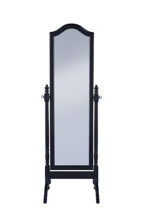 Cabot Black Rectangular Cheval Mirror with Arched Top - 950801 - Vega Furniture