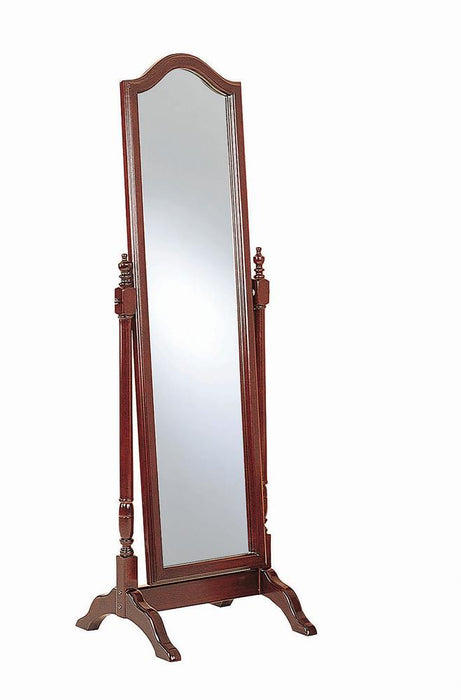 Cabot Merlot Rectangular Cheval Mirror with Arched Top - 3103 - Vega Furniture