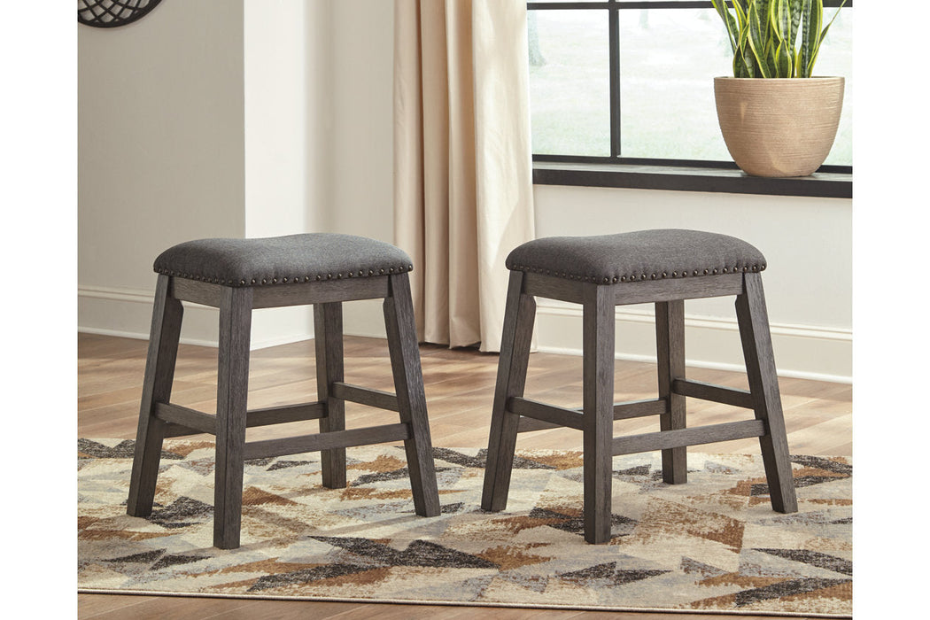 Caitbrook Gray Counter Height Upholstered Barstool, Set of 2 - D388-024 - Vega Furniture