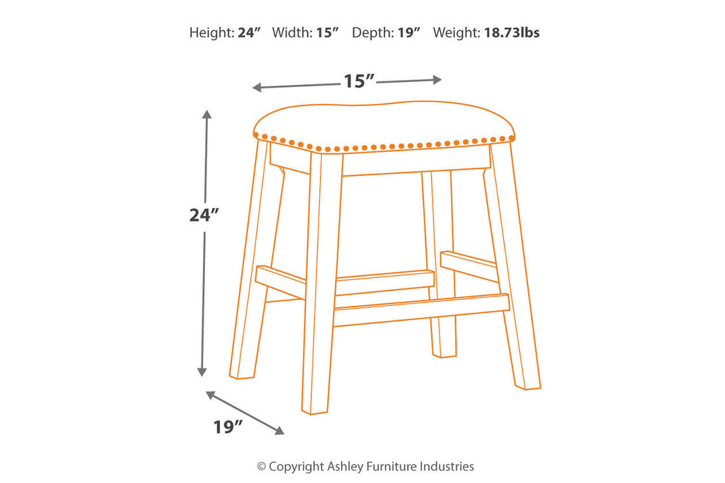 Caitbrook Gray Counter Height Upholstered Barstool, Set of 2 - D388-024 - Vega Furniture