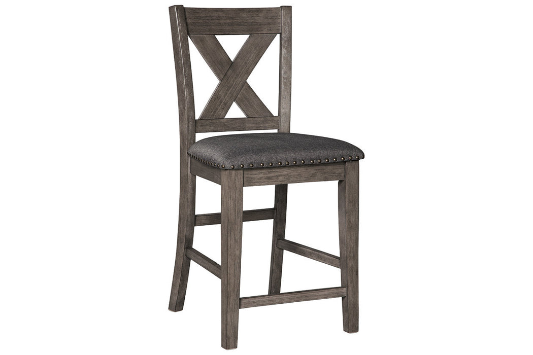 Caitbrook Gray Counter Height Upholstered Barstool, Set of 2 - D388-124 - Vega Furniture