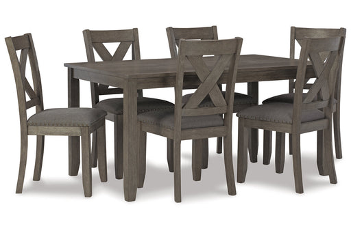 Caitbrook Gray Dining Table and Chairs, Set of 7 - D388-425 - Vega Furniture