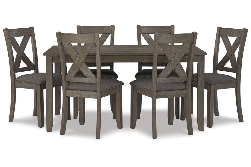 Caitbrook Gray Dining Table and Chairs, Set of 7 - D388-425 - Vega Furniture