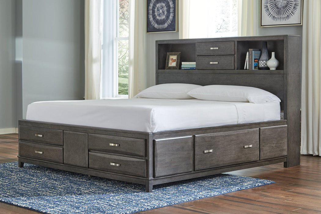 Caitbrook Gray King Storage Bed with 8 Drawers - SET | B476-66 | B476-69 | B476-99 - Vega Furniture