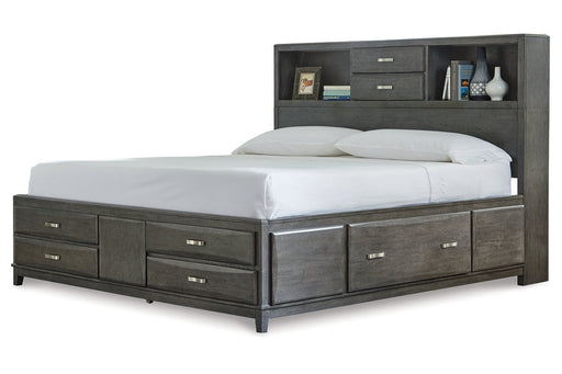 Caitbrook Gray King Storage Bed with 8 Drawers - SET | B476-66 | B476-69 | B476-99 - Vega Furniture