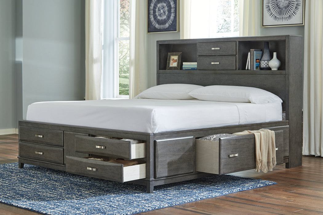 Caitbrook Gray King Storage Bed with 8 Drawers - SET | B476-66 | B476-69 | B476-99 - Vega Furniture