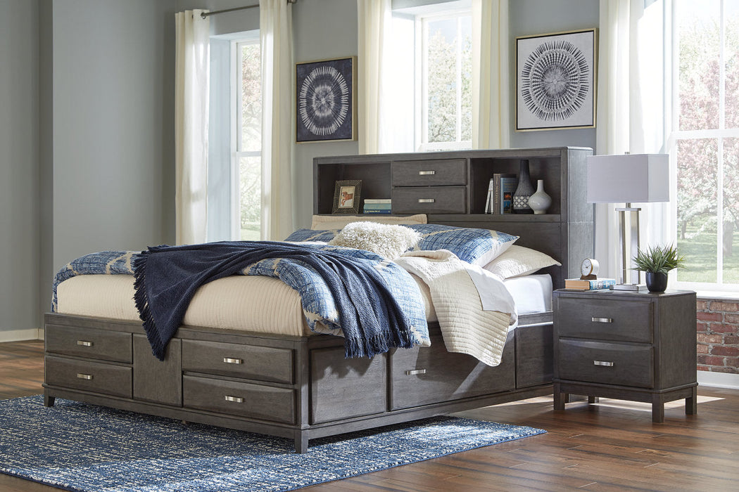 Caitbrook Gray King Storage Bed with 8 Drawers - SET | B476-66 | B476-69 | B476-99 - Vega Furniture