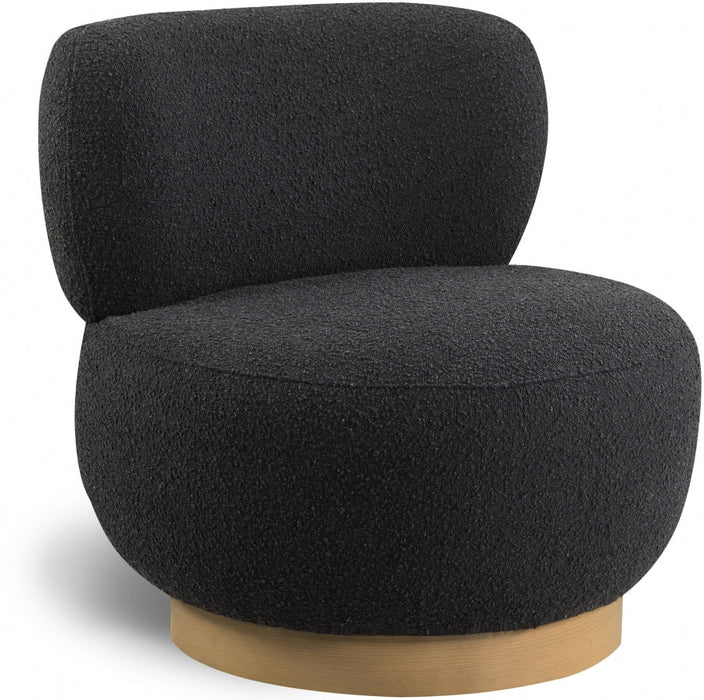 Calais Black Boucle Fabric Accent Chair - 556Black - Vega Furniture