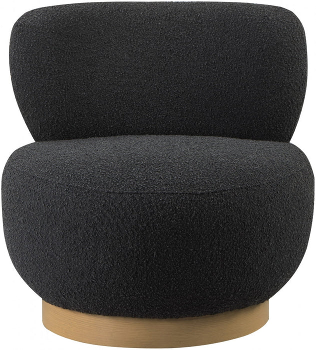Calais Black Boucle Fabric Accent Chair - 556Black - Vega Furniture