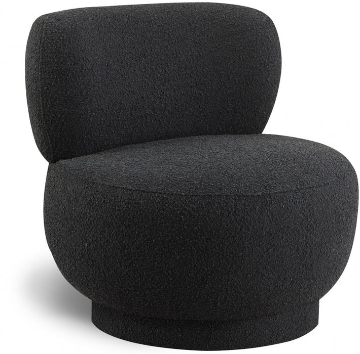 Calais Black Boucle Fabric Accent Chair - 558Black - Vega Furniture