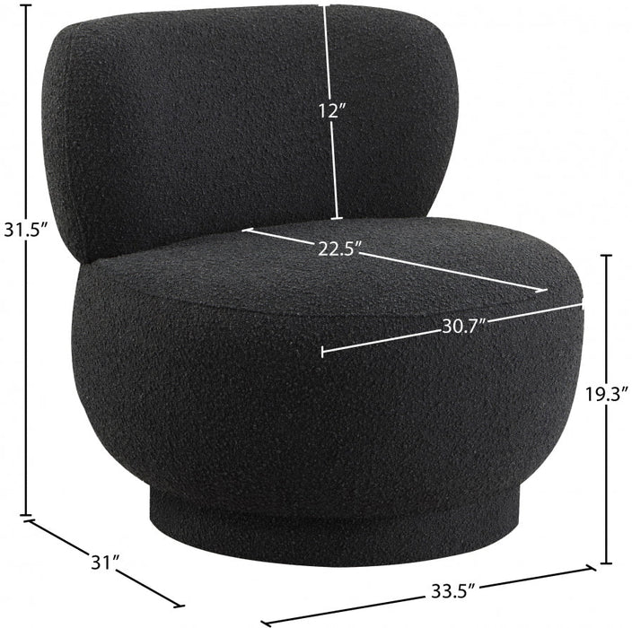 Calais Black Boucle Fabric Accent Chair - 558Black - Vega Furniture