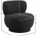 Calais Black Boucle Fabric Accent Chair - 558Black - Vega Furniture