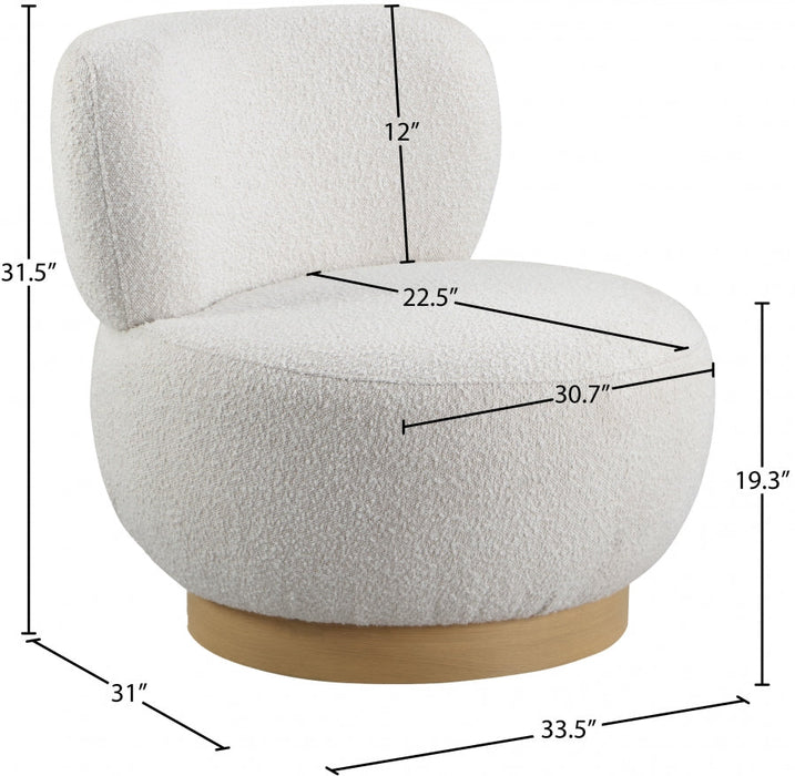Calais Cream Boucle Fabric Accent Chair - 556Cream - Vega Furniture