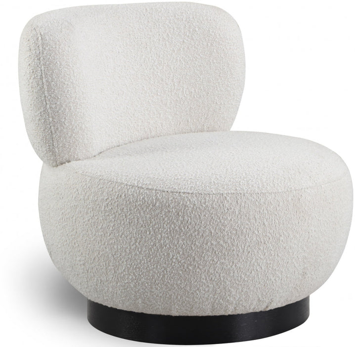 Calais Cream Boucle Fabric Accent Chair - 557Cream - Vega Furniture