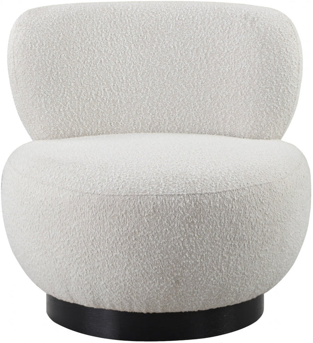 Calais Cream Boucle Fabric Accent Chair - 557Cream - Vega Furniture