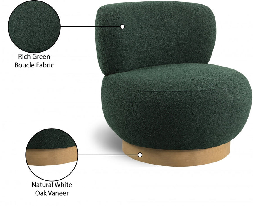 Calais Green Boucle Fabric Accent Chair - 556Green - Vega Furniture