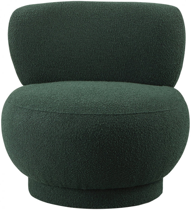 Calais Green Boucle Fabric Accent Chair - 558Green - Vega Furniture