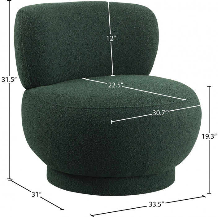 Calais Green Boucle Fabric Accent Chair - 558Green - Vega Furniture