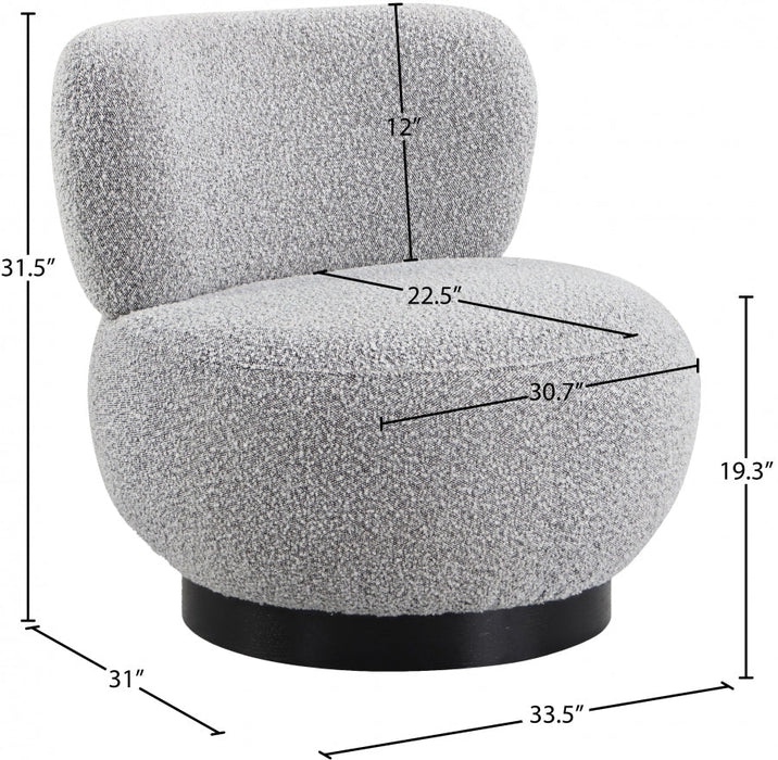 Calais Grey Boucle Fabric Accent Chair - 557Grey - Vega Furniture