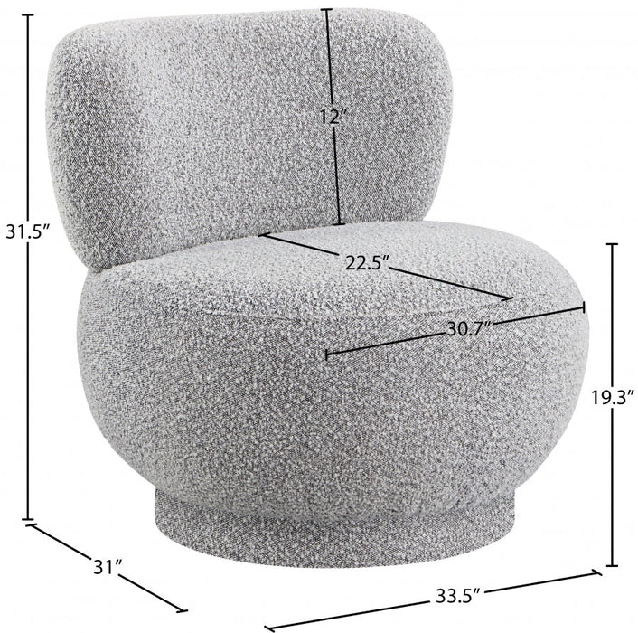 Calais Grey Boucle Fabric Accent Chair - 558Grey - Vega Furniture