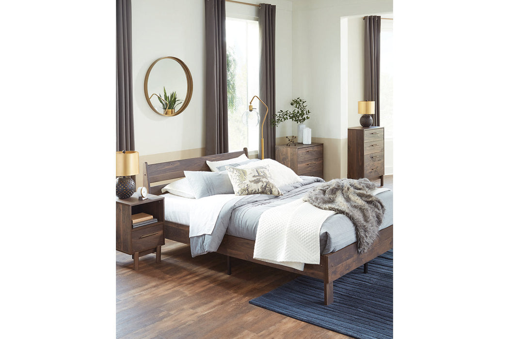 Calverson Mocha Full Panel Platform Bed - SET | EB3660-112 | EB3660-156 - Vega Furniture