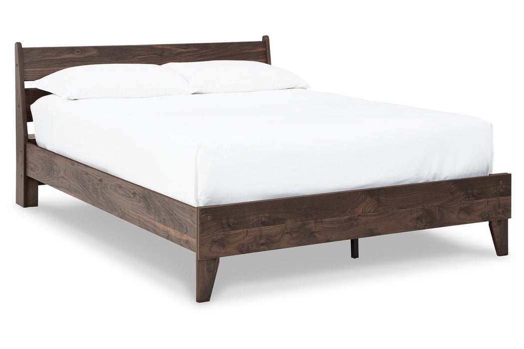 Calverson Mocha Queen Panel Platform Bed - SET | EB3660-113 | EB3660-157 - Vega Furniture