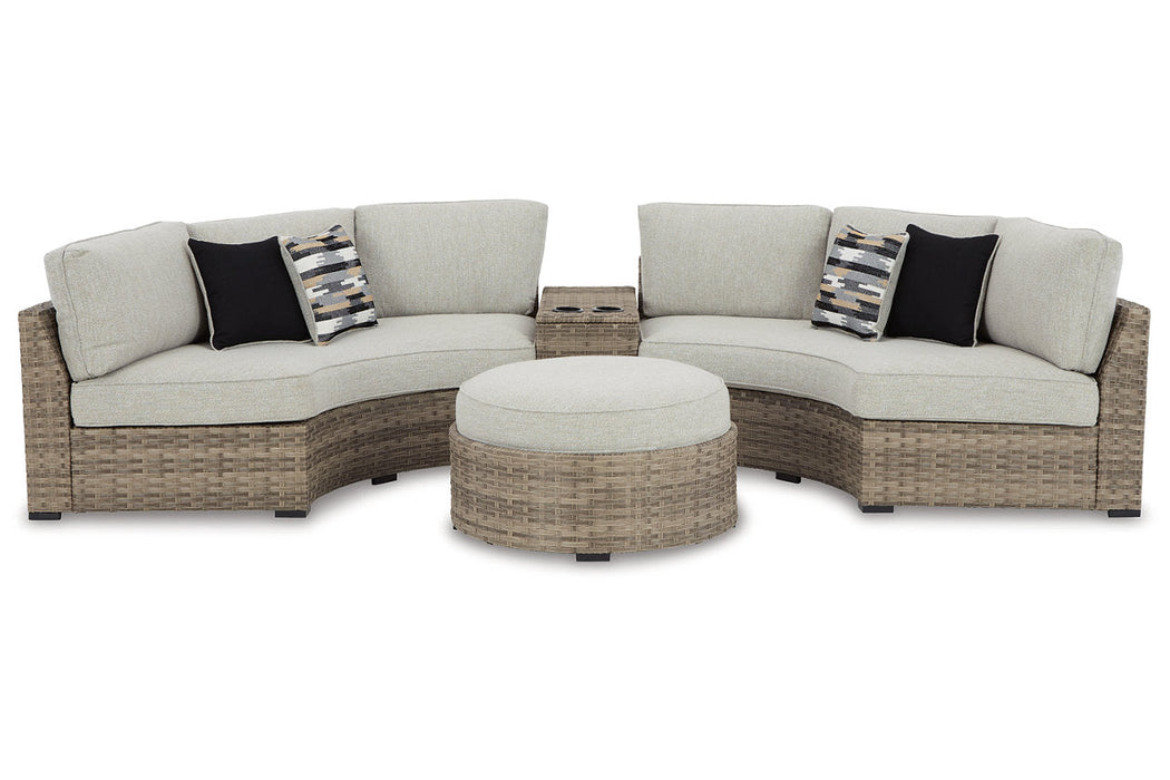 Calworth Beige 4-Piece Outdoor Sectional - SET | P458-814 | P458-853 | P458-861(2) - Vega Furniture